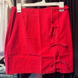 Chic Hot Pink Mini Skirt with Bow Details